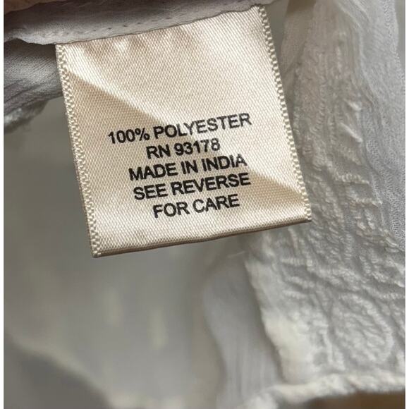 Philosophy Cream Boho Blouse, Embroidered Gauze, V Neck and Back, Women's Size M - Picture 3 of 5